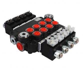 4-section hydraulic distributor with control electrically 24V